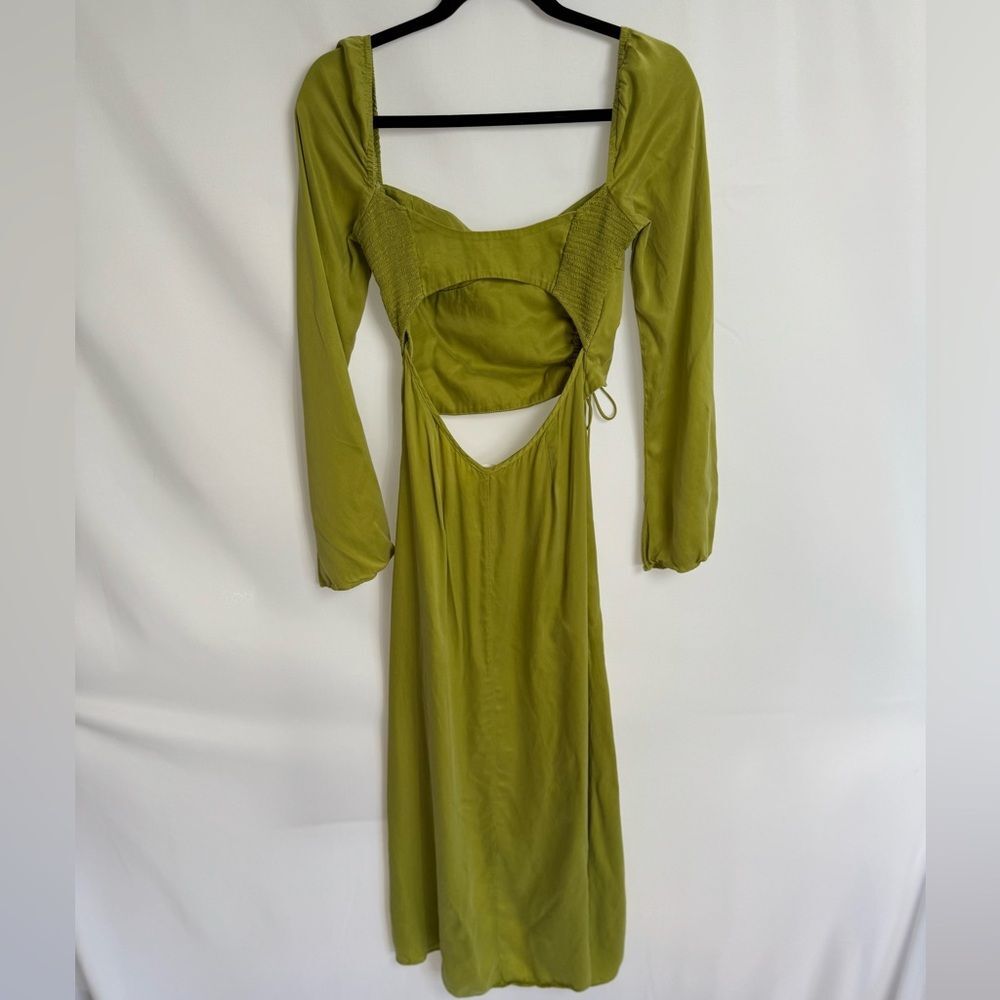 For Love & Lemons Allie Midi Dress in Green Sz Small - Picture 11 of 12